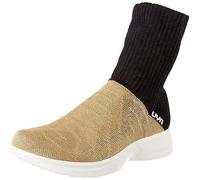UYN Women's 3D Ribs Metal Sneaker, Gold/Black, 5 UK