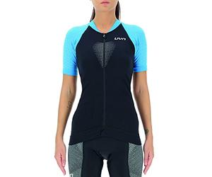 UYN Women's Biking Granfondo Ow T-Shirt, Blackboard/Danube Blue, XS