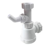 UYNAIT Washbasin Bottle Trap with Overflow Connector, 32mm Waste Pipe, Compatible with Washing Machine, White, Model GN123C003
