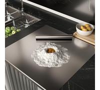 uyoyous Stainless Steel Chopping Board Large 80 x 50 cm Cutting Boards Worktop Protector with Rolling Pin Metal Kitchen Surface for Kneading Dough, Preparing Meat Vegetables Bread
