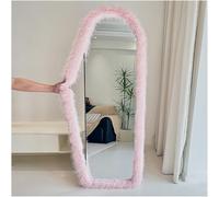 UYRIE Fluffy Mirror Cover for Arched & Full-Length Mirrors (64"x21") - Stretch Fabric, Non-Slip Backing, Decorative Protector - Soft & Durable Décor (Mirror Not Included)