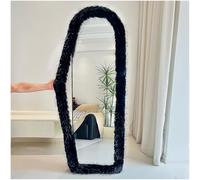 UYRIE Fluffy Mirror Frame Cover for Arched & Full-Length Mirrors (59"x16") - Stretchy, Non-Slip Fit, 6 Neutral Colors - Soft & Durable Décor (Mirror Not Included)