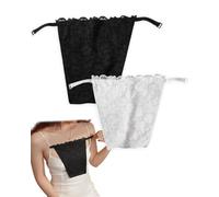 UYRVAPE 2pcs Double Layer Lace Clip Mock Camisole for Women - Bra Insert Overlay Modest Panel Vest, Bra Insert Overlay Modest Panel Vest, Ladies Lace Clip on Fake Camisole