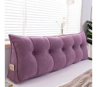 UYSELA Comfortable Lumbar Bed Pillow Reading Backrest Cushion Triangular Headboard Pillow Bed Wedge Pillow Large Reading Pillow with Breathable Removable Washable Cover,Purple,Length 150cm/59.05in
