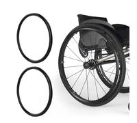 UYSELA Wheelchair Push Rim Covers, 20/22/24-inch Non-Slip Wheelchair Push Rim Grips, 1 Pair Silicone Wheelchair Hand Push Cover, Rear Wheel Grips Cover,22in-Black