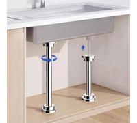 UYSSJTGAZ 2 Pcs Undermount Basin Brackets Adjustable, Drill Kitchen Sink Support Legs Stainless Steel, Telescopic Poles Furniture Leg Bathroom(Height 49-80cm (19.3"-31.5"))