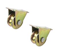 UYSSJTGAZ Set of 2 U-Groove Track Wheel,Heavy Duty Rigid Caster,600kg Load Capacity,for Round Tube Sliding Doors and Mechanical Carts(1.2in/32mm)