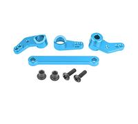 UYSTDMXKA Aluminium Alloy Steering Servo Saver Complete, RC Steering Servo Saver, Precision CNC Machined Aluminum Upgrade for FS 53633/51805 / 51806 1/10 Scale RC Car with (532007B Blue)