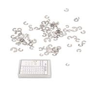 UYSTDMXKA Watch Washer Clip Assorted Kit, Alloy E Clip Assortment Set with 90 Pcs in Different Sizes from 1.5mm to 3mm, Professional Watch Repair Tool for Watchmakers and Hobbyists