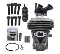 UYTGFO Fit for H-u-s-q-v-a-r-n-a 445 450 for Rancher 445e 450e II Chainsaw Replacement Parts 42mm Nikasil Cylinder Piston Intake M-a-n-i-f-o-l-d Gasket Kit