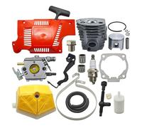 UYTGFO Fit for H-u-s-q-v-a-r-n-a 55 51 Carburetor Air Filter Chain Brake Band Adjuster Chainsaw Replacement Part 46mm Cylinder Piston Starter Kit