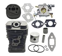 UYTGFO Fit for Partner 350 351 370 371 420 390 391 Formula 5000 Chainsaw 41mm Cylinder Piston Carburetor Carb Gasket Kit