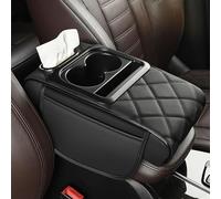 UYTKTN Car Armrest Cushion for Jeep Compass S/Sport/Latitude/Freedom/Altitude/Trailhawk FWD 4x4, Car Armrest Center Console Pad, Car Armrest Storage Box Cover Protector with Tissue Box,A Black