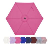UYTOIZ UV Protection Market Table Umbrella Polyester Fabric Canopy Cover,Patio Replacement Parasol Canopy 6 Ribs,6.6ft/8.2ft/8.9ft/9.8ft Ease of Use Garden Parasol Cover Cloth(Rose Red,8.2ft)