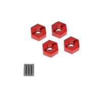 UYTRECH RC Crawlers Spare For ARRMA 3S For SENTON For VORTEKS For Typhon Big For Rock For Granite 1/10 4pcs Metal 14mm Wheel Hex Hub Adapter RC Car Upgrade Parts(Red)