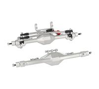 UYTRECH RC Front Rear Axles Set For Axial For SCX10 II 90046 90047 1/10 CNC Metal Alloy Front Rear Straight Complete Axle RC Crawler Car Upgrade Parts(Silver,Set)