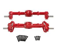UYTRECH RC Front Rear Axles Set For MN For MN82 LC79 For MN78 98 99SV2 1/12 Full Metal Front And Rear Door Bridges Model Remote Control Car Upgrade Accessories And Parts(Red,Set)