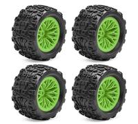 UYTRECH RC Repair Parts For Arrma For Typhon For Grom For Granite 1/18 4pcs 12mm Hex RC Car Wheel Tire Upgrade Parts Accessories Replace(Green)