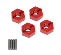 UYTRECH RC Toys DIY Spare For Arrma 3S For Senton For Vorteks For Typhon Big For Rock For Granite 1/10 4pcs Metal 14mm Wheel Hex Hub Adapter RC Car Upgrade Parts(Red)