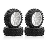 UYTRECH RC Toys DIY Spare For Arrma Typhoon Tr 1/8 4Pcs Scale RC Tires 17mm Hex - Monster Claw Chocolate Off-Road Upgrade Parts(Style 2 white)