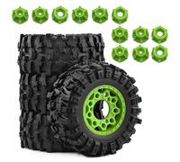 UYTRECH RC Toys DIY Spare For Traxxas For Slash 1/10 109mm Short Course Truck Wheel Tire Set 4PCS With 12mm/14mm/17mm Hex Bolts(Green)