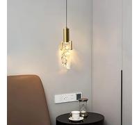 UYTTLHK Modern Gold Mini Pendant Light, Kitchen Light Fixtures Ceiling LED Dimming Hanging Light Fixture, Crystal Pendant Lighting for Bedroom Bedside Dining Room Bar Entryway Dining Room Lighting