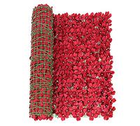 UYUH Red Artificial Leaf Screening - Garden Fence Screening, Ivy Leaf Hedge Panels On Roll Privacy Garden Fence, Landscaping Garden Fence Balcony Screen For Decoration (19.7''x118.1'')