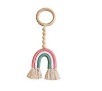 UYUME Chic Tapestry Wall Decor, Macrame Rainbow Wall Hanging, Boho Tapestry with Wooden Beads, Handmade Wall Hanging Decoration for Children's Birthday, Wall Decoration Nursery (05) (Color : 4)