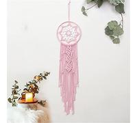 UYUME Chic Tapestry Wall Decor, Macrame Wall Hanging, Pink Boho Tapestries Handmade Woven Tapestry Wall Decoration Tapestry for Living Room Bedroom