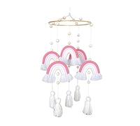 UYUME Chic Tapestry Wall Decor, Nordic Rainbow Wall Hanging, Handwoven Macrame Wall Decoration, Rainbow Tapestry Wall Decoration for Nursery Baby Bed (3) (Color : 1)