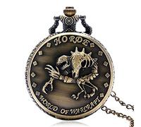 UYUME pocket watch, Retro pocket watch,Men's Pocket WatchMen's Pocket Watch, New Cool Horrible Skeleton Quartz Pocket Watch Necklace, Gifts for Men ，Pocket Watch Wall Clock Silver