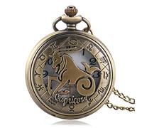 UYUME pocket watch, Retro pocket watch,Quartz Pocket Watch Astrology Style Pocket Watch, Bronze Skeleton Design Pocket Watch for Men, Pocket Watch Birthday Xmas Gift,Mens Silver Watch
