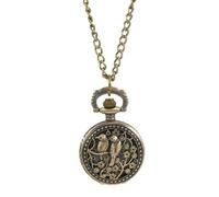 UYUME pocket watch, Retro pocket watch,Women Men's Fashion Quartz Movement Vintage Pocket Watch Double Magpies Pocket Watches-As Shows
