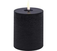 Uyuni - LED Pillar Candle Melted 7,8x10,1 cm, Forest Black - Forest Black