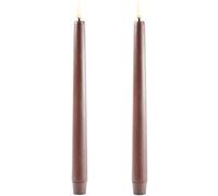 Uyuni - LED Taper Candle 2,3 x 25,5 cm, Brown - Brown