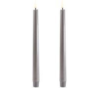 Uyuni - LED Taper Candle 2,3 x 25,5 cm, Grey - Grey