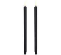 Uyuni - LED Taper Candle 2-pack 2,3 x 25,5 cm, Black - Black