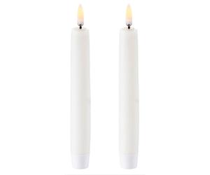 Uyuni - LED Taper Candle Nordic White 2-pack, 2,3x15,5 cm - White