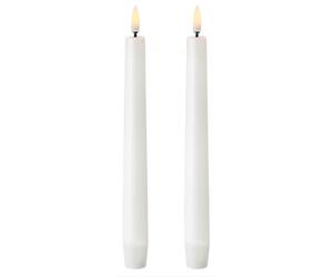 Uyuni - LED Taper Candle Nordic White 2-pack, 2,3x20,5 cm - White