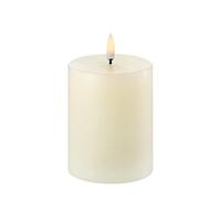 UYUNI Lighting | Flameless LED Battery Operated Pillar Candle with 2 x C Batteries Included | 7.8cm x 10.1cm | Ivory