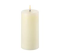 UYUNI Lighting | Flameless LED Battery Operated Pillar Candle with 2 x C Batteries Included | 7.8cm x 15.2cm | Ivory