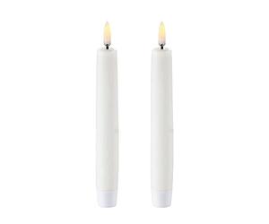 UYUNI Lighting | Flameless LED Battery Operated Tapered Candle with Switch | 2.3cm x 15.5cm | Nordic White, 2 Pack