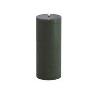 Uyuni Lighting LED Pillar candle 7.8x20 cm Rustic Olive green