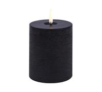 Uyuni Lighting Uyuni LED Block Candle melted Black rustic, Ø7.8x10 cm