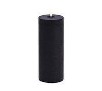 Uyuni Lighting Uyuni LED Block Candle melted Black rustic, Ø7.8x20 cm