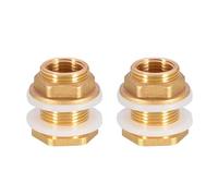 UYUYong 2 Pieces Water Tank Connector 3/4 Inch Premium Brass Rain Barrel Feed-Through + 2X Rubber Seals Ra-in Barrel Connector Water Butt Grommet for Rain Barrel Wa-TER Butt Barrel