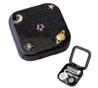 UYVPAER Diffaxy Contact Lens Case, Contact Lens Holder with Mirror, Portable Contact Lens Storage with L and R Caps, Contact Lens Accessories for Travel, Home, Outdoor