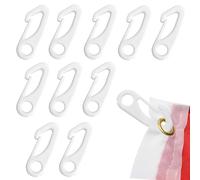 UYVPAER Pack of 10 Flag Holders, Nylon Carabiners, for Attaching Flags to the Pole, White