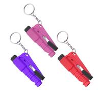 UYVPAER The Original Emergency Keychain, Car Escape Tool Key Fob, Fire Brigade Safety Key Fob, 3 in 1 - Emergency Glass Breaker, Belt Cutter, Emergency Whistle, Purple, pink, red