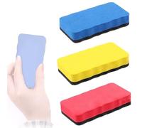 UYVPAER Whiteboard Sponge 3 Pieces 3 Colours Whiteboard Sponge Magnetic Whiteboard Eraser for Dry Cleaning on Many Surfaces, Whiteboard Eraser for Whiteboards, Blackboards and